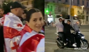 VIDEO: როგორ ეგებებიან ნეაპოლში ქართულ დროშას