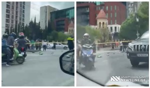 VIDEO : მძიმე ავარია ვაჟა-ფშაველაზე - ერთმანეთს მსუბუქი ავტომობილი და მოტოციკლი შეეჯახნენ