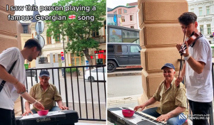 VIDEO: ამერიკელმა მევიოლინემ ქუჩის მუსიკოსთან ერთად ქართული სიმღერა შეასრულა