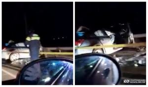 VIDEO: სამი ადამიანი ადგილზე დაიღუპა - კადრები შემზარავი ავარიიდან