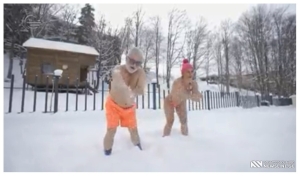 VIDEO: ჯაჯო და მაკა ხიზანიშვილი თოვლში ცურაობენ - ვიდეო ნახვების რეკორდს ხსნის