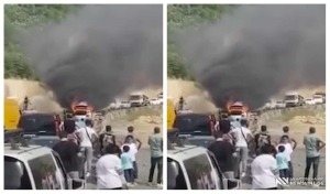 VIDEO: რიკოთზე ავტომობილს ცეცხლი გაუჩნდა - რა ხდება ადგილზე