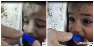 VIDEO: "ემოციის გარეშე ვერ უყურებთ" - ნახეთ ვიდეო, ნანგრევებში მოყოლილ ბავშვს წყალს ასმევენ